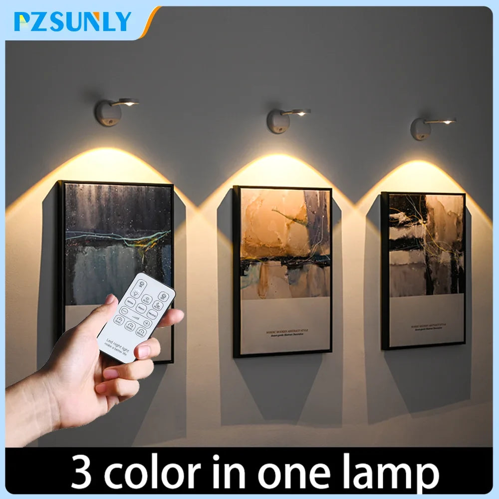 USB rechargeable motion-sensor LED wall night light illuminating a dark hallway