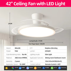 IRALAN LED Ceiling Fan with Light – another view