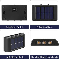 Solar Outdoor Wall Light Warm White – detail view