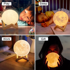 Moon Lamp LED Night Light with Stand – detail view