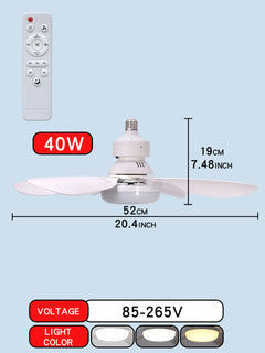 E27 LED Ceiling Fan Light with Remote – another view