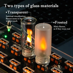 USB Flame Effect LED Candle Night Light – detail view