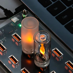 USB Flame Effect LED Candle Night Light – alternate angle view