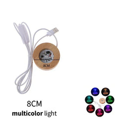 LED Wooden Round Light Base for Crystal & Resin Art – side view