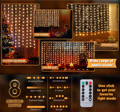 LED Fairy String Curtain Lights – alternate angle view