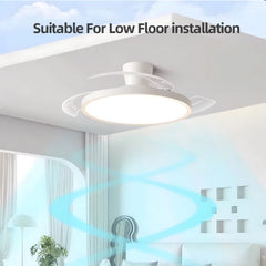 Modern Invisible LED Ceiling Fan with Light – close-up view