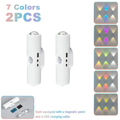 Double-Head RGB Motion Sensor Magnetic Wall Lamp – another view