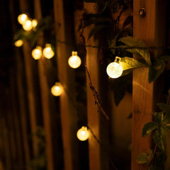 Solar String Lights 200 LED Crystal Globe – styled view