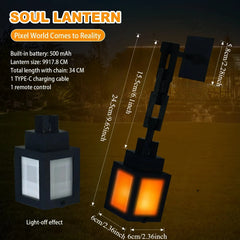Pixel Style RGB Remote Night Light Lantern – styled view
