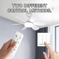 E27 LED Ceiling Fan Light with Remote – styled view
