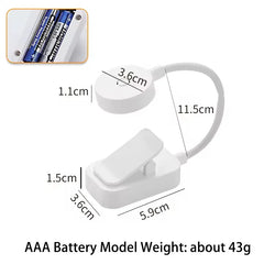 Mini LED Clip-On Reading Light – side view