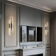 Copper Pipe Acrylic Wall Sconce Light – close-up view