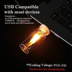 USB Flame Effect LED Candle Night Light – styled view