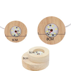 LED Wooden Round Light Base for Crystal & Resin Art – alternate angle view