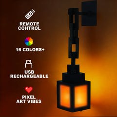 Pixel Style RGB Remote Night Light Lantern