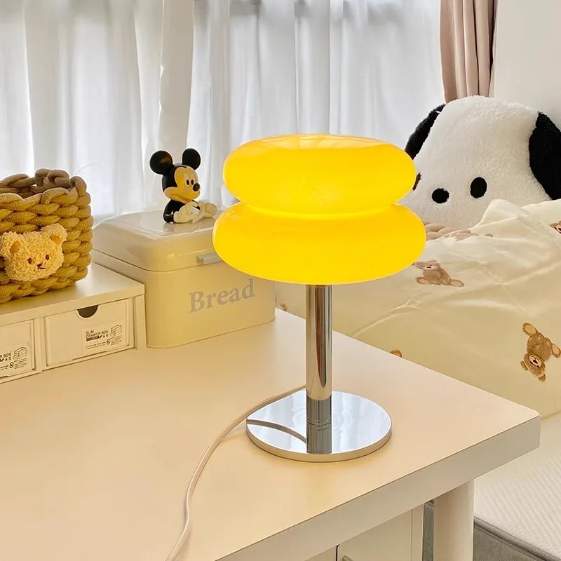Lustre Macaron Glass Table Lamp — Three-Tone Dimmable