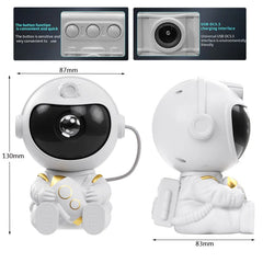 Astronaut Galaxy Star Projector Night Light – Kids Bedroom Ceiling Projector & Gift Idea – alternate angle view