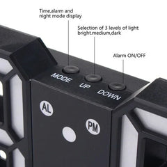 3D LED Digital Wall Clock – close-up view