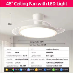Modern Invisible LED Ceiling Fan with Light – another view