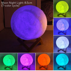 Moon Lamp LED Night Light with Stand – another view