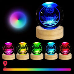 LED Wooden Round Light Base for Crystal & Resin Art – detail view