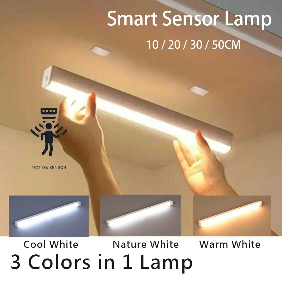 USB Rechargeable Magnetic Motion Sensor Cabinet Bar Light