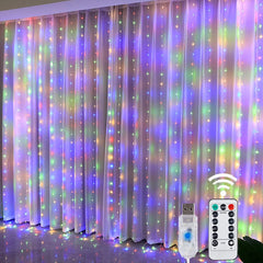 LED Fairy String Curtain Lights – side view
