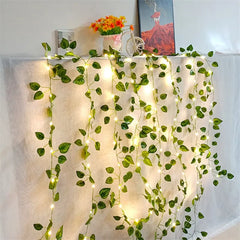 Green Leaf Vine Fairy String Lights – another view
