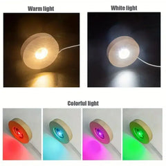 LED Wooden Round Light Base for Crystal & Resin Art – styled view