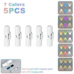 Double-Head RGB Motion Sensor Magnetic Wall Lamp – side view