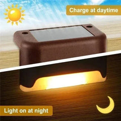 Solar LED Outdoor Stair & Deck Step Lights – styled view